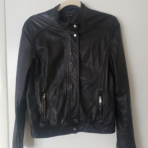 Genuine Black Leather Moto Jacket